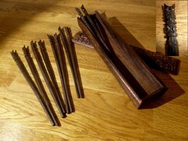 Asiatische Essstäbchen antik Handgefert