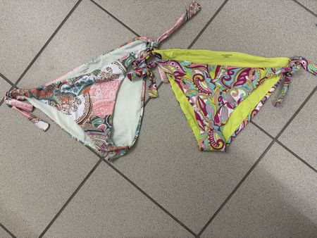 2 neue Bikini-Unterteile Sommer Paisley Pink 38/40