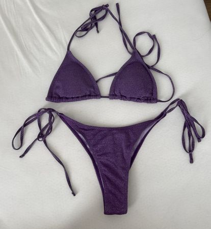 Bikini Set Purple Glitter M