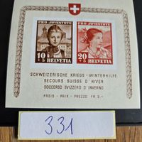 Pro Juventute Briefmarken 1941 Winterhilfe Block Postfrisch