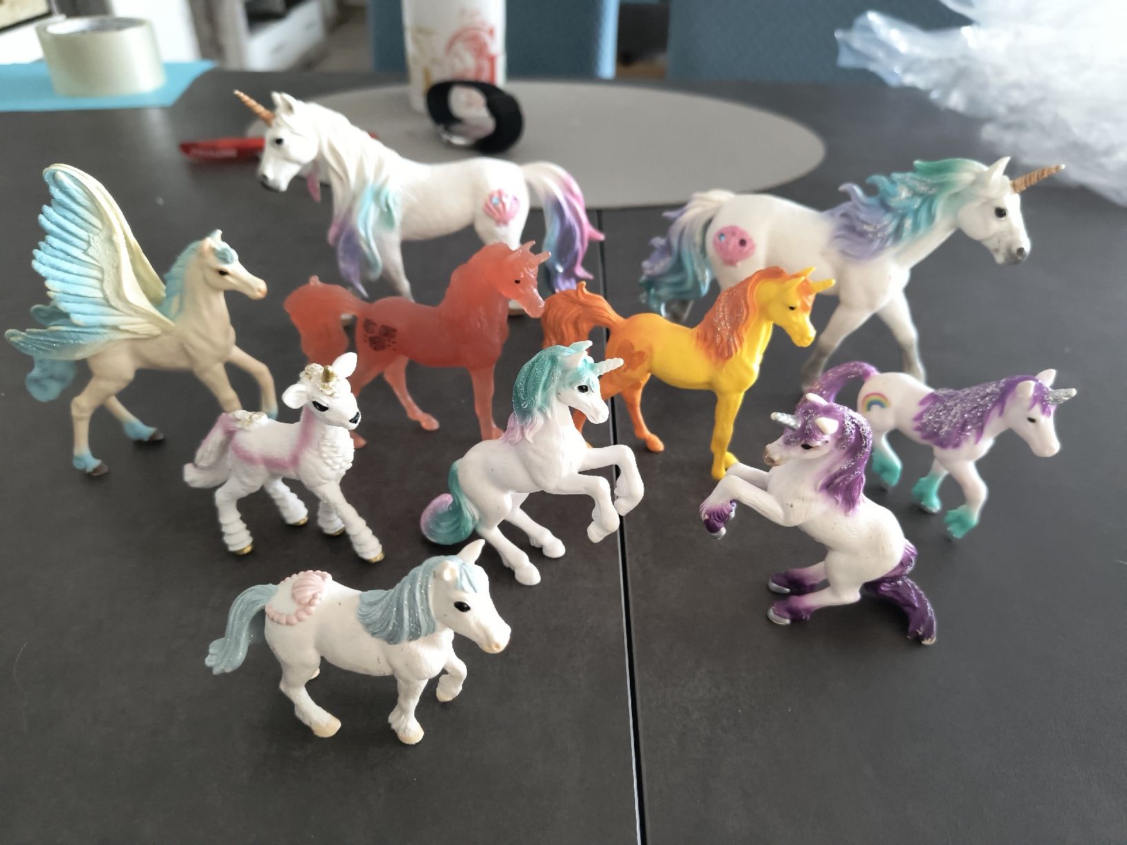Schleich Figuren: Konvolut Spielfiguren Einhörner Schleich 10 Stk. – Gebraucht aus Würenlingen von Striga