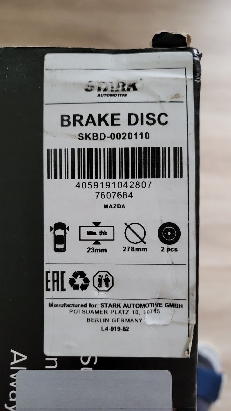Mazda Tutti pezzi di ricambio auto: Bremsscheiben – Nuovo e nell'imballaggio originale da Küttigen venduto da ACURA86 1