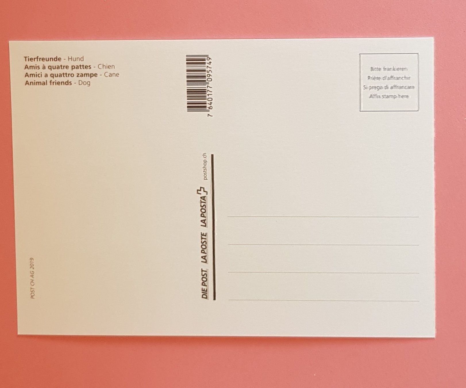 Cartoline: Postkarten 4 Subjekts TIERE – Nuovo e nell'imballaggio originale da Zürich venduto da Avd 4