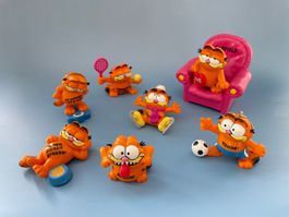 7x Garfield Comic Figur Comicfigur 1978, 1981 U.F.S. Bully