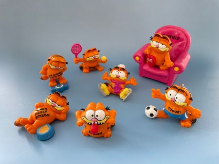 7x Garfield Comic Figur Comicfigur 1978, 1981 U.F.S. Bully