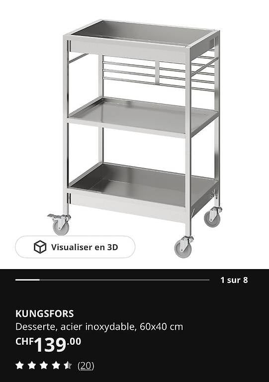 Komplettküchen: Desserte Kungsfors ACIER - IKEA – Gebraucht aus Genève von max_smk7 3