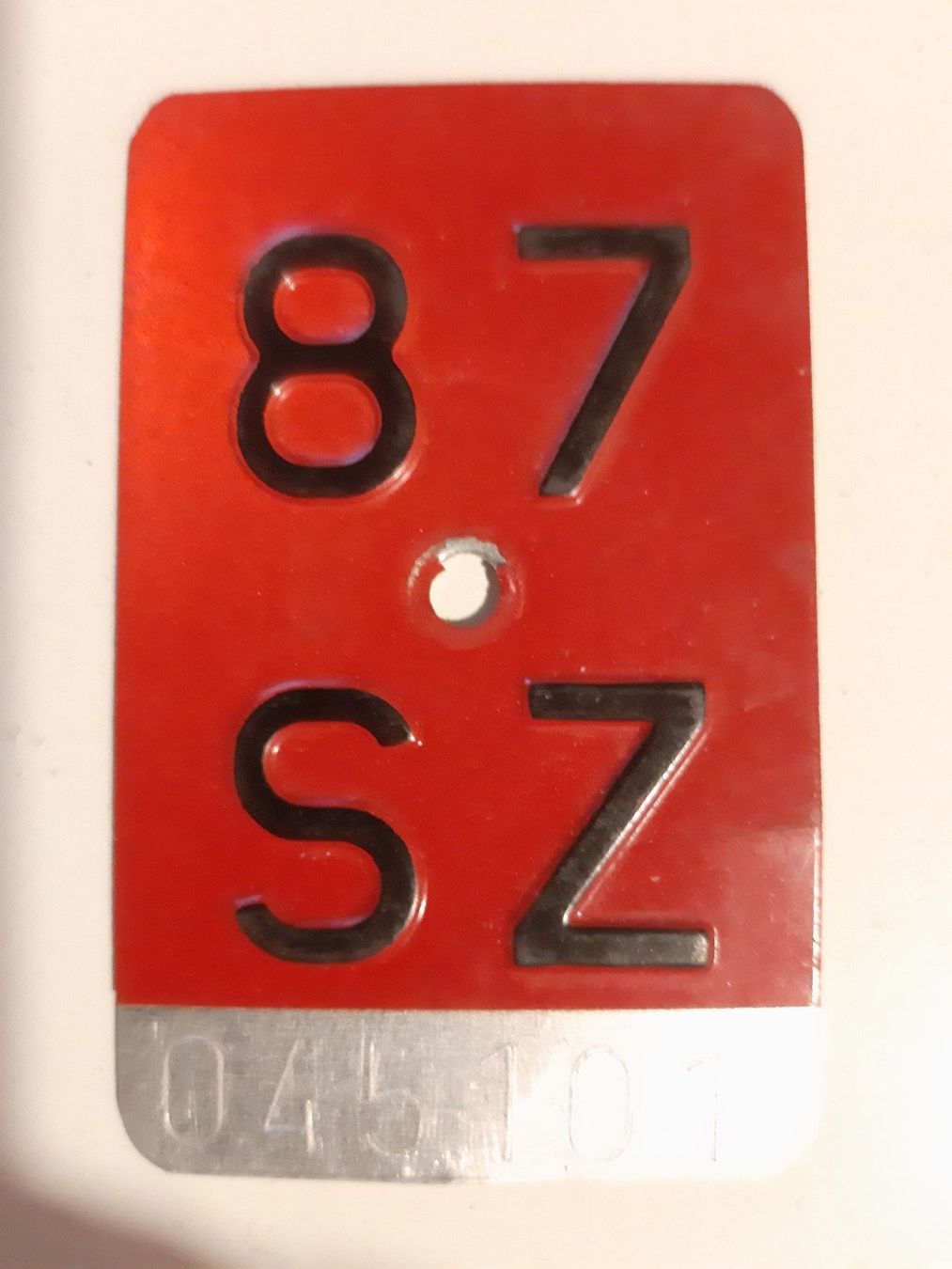 Sachs Insegne: Velonummer SZ 87 plaque Velo – Usato da Schenkon venduto da Uhu007