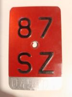 Velonummer SZ 87 plaque Velo