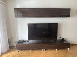 TV-Wohnwand - Dunkelbraun, modern