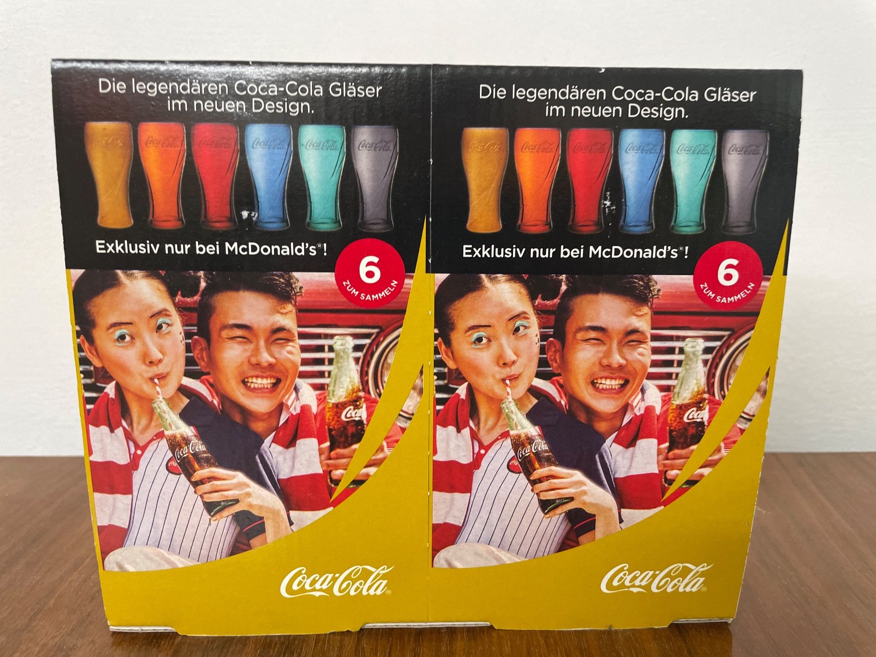 Coca-Cola Bicchieri: 2 x COCA COLA Limited Edition 2016 Glasses "Gold" – Usato da Frasnacht venduto da GracyStore 1