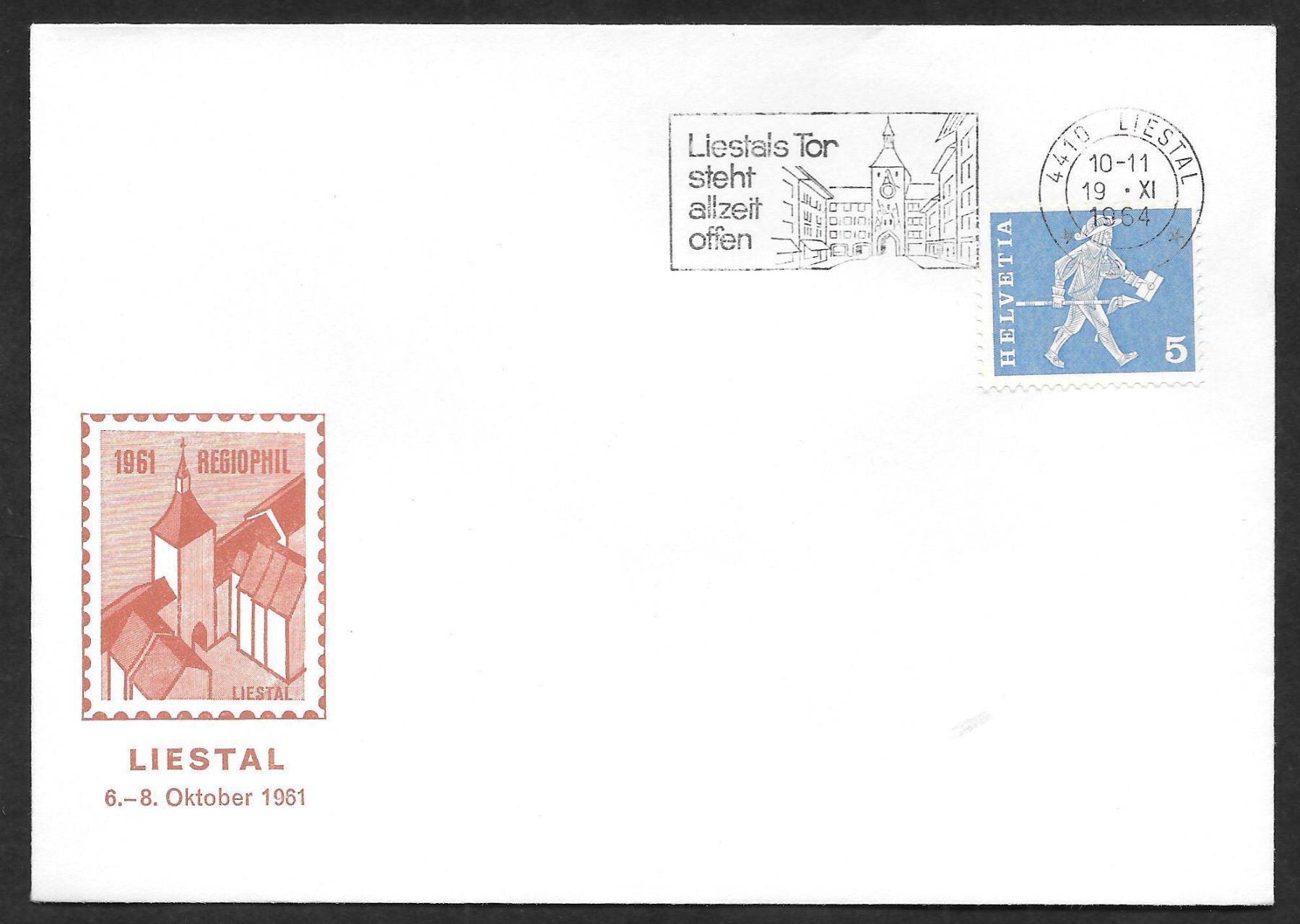 Tutti i francobolli: Sonderbrief Flaggenstempel Liestal 19.11.1964 – Nuovo (secondo la descrizione) da Olten venduto da clotaldi