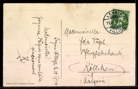 Cartoline postali: AK Leysin, Coucher de soleil – Usato da Berlin venduto da bartko-reher 1