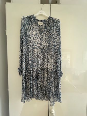 Kleid Second Female gemustert blau weiss Grösse M