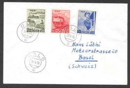 Norwegen FDC Serie 384 - 386 Eisenbahn ET 30.4.1954