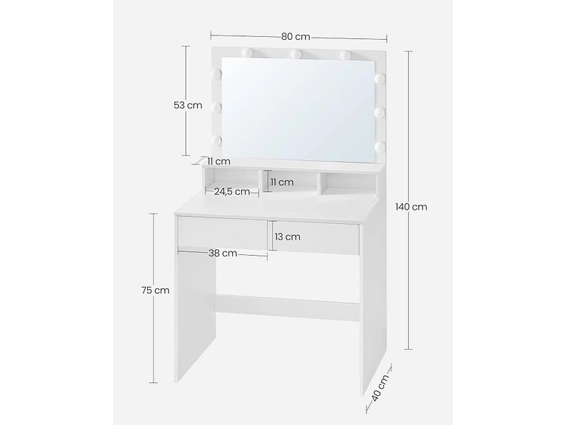 Schminktische: Coiffeuse blanche avec miroir – Neu (gemäss Beschreibung) aus Sorens von purpureta 1