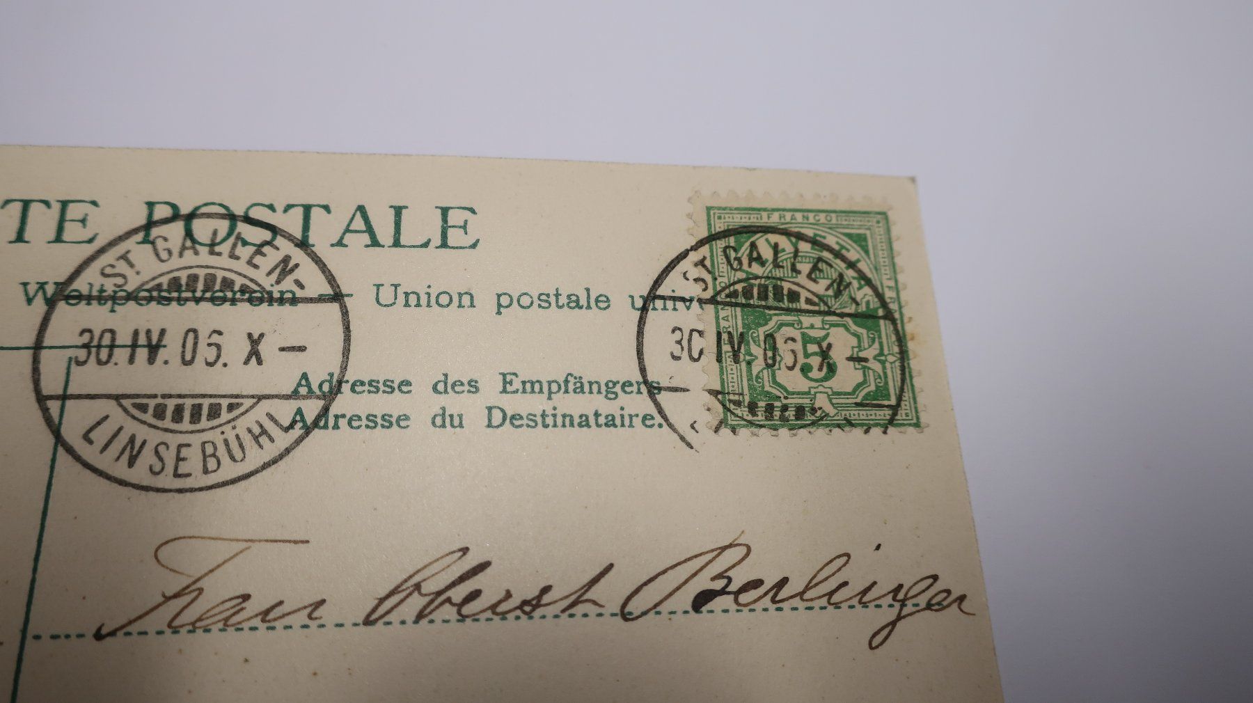 Cartes postales: St. Gallen Scheffelstein  1906 – D'occasion à Cormoret par Pascalll2001 6