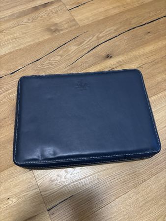 Laptoptasche CALE'S Leder dunkelblau NEU