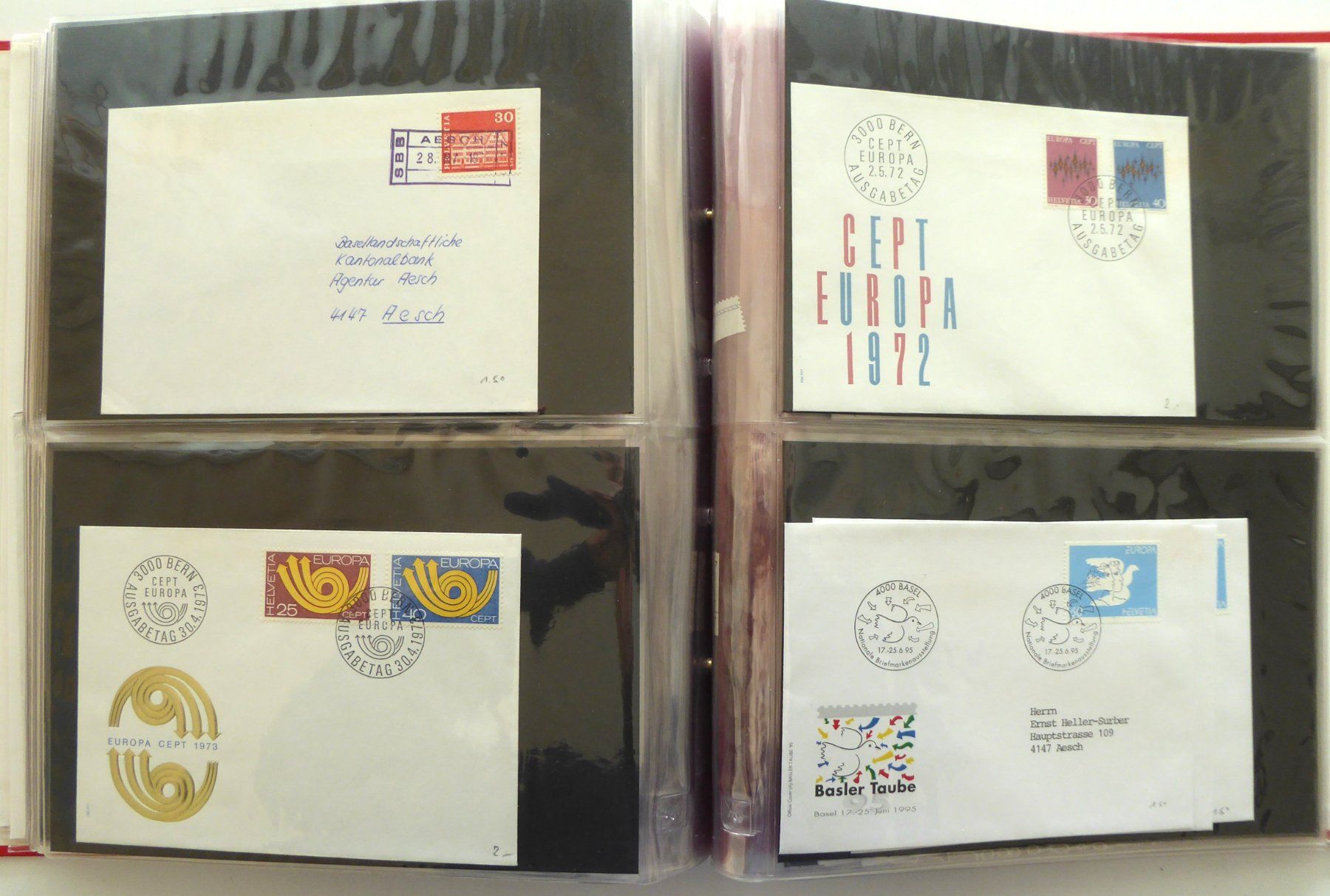 Alle Briefmarken: Album mit ca 80 Couverts Schweiz – Gebraucht aus Aesch BL von Kauri1 8