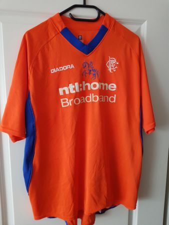 Einzigartiges Glasgow Rangers Trikot orange XL Diadora 1690