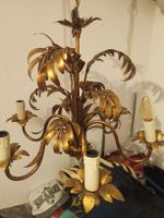 Goldener Vintage Deckenlüster, Hollywood Regency Stil