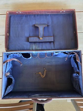 antiker Leder Koffer Toiletten Reise Akten Koffer Vintage