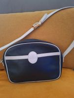Sac bandoulière cuir,bleu marine, Pourchet