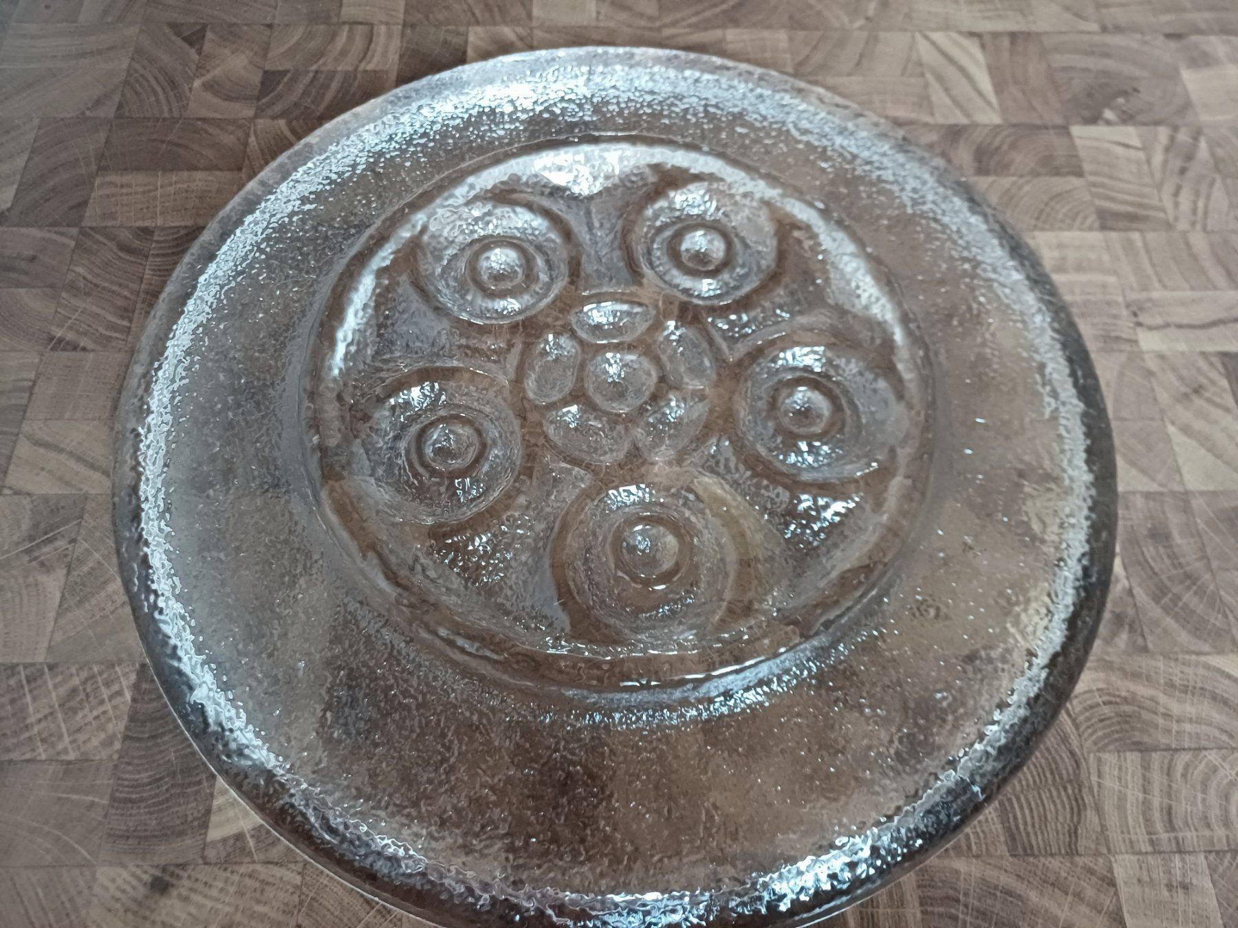 Glasi Hergiswil Servierplatten: Vintage Glasplatte / Servierplatte, Durchmesser 30cm neu – Neu (gemäss Beschreibung) aus Kloten von Juanita3 3