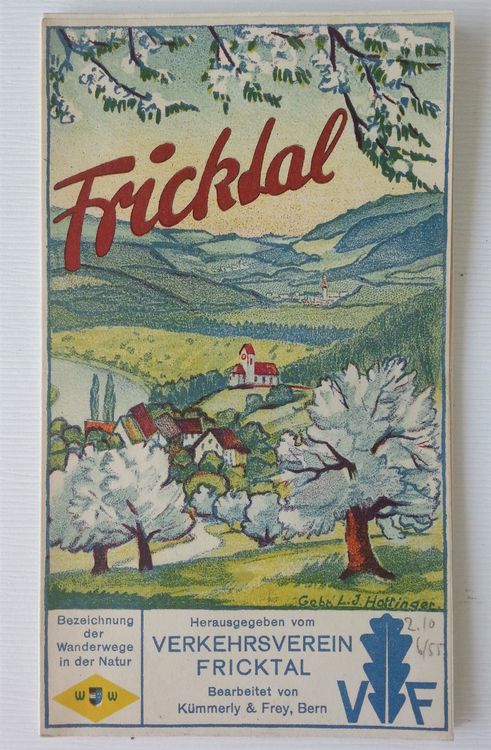 Karte Fricktal, Wanderwege, um 1940 | Acheter sur Ricardo
