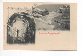 2-Bild-AK Gruss vom EIGERGLETSCHER