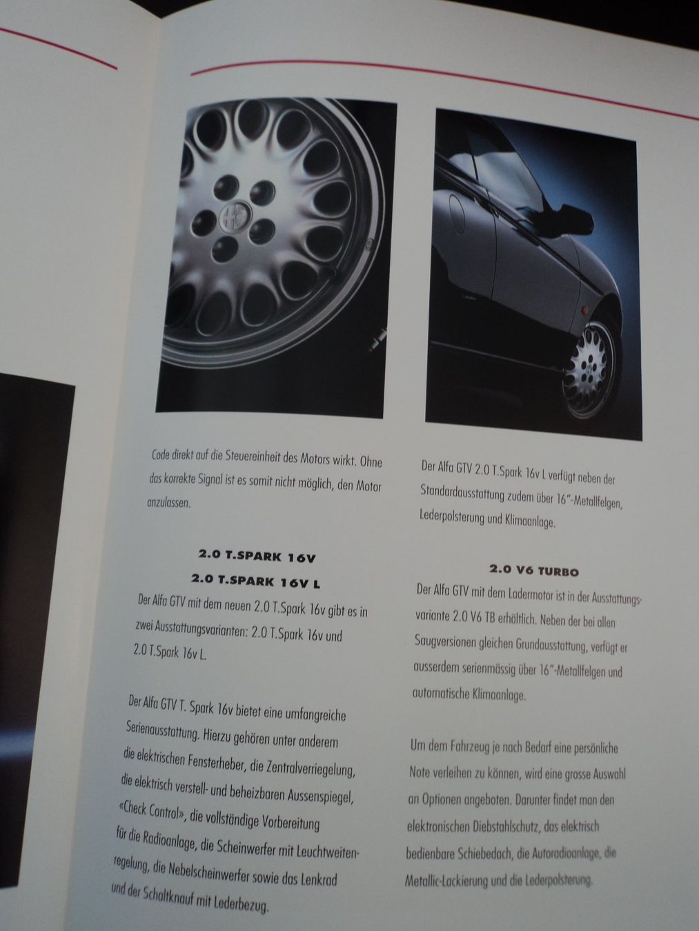 Alfa Romeo Dokumente: Prospekt Alfa Romeo GTV 1995 – Gebraucht aus Schwarzenburg von modelCARama 3