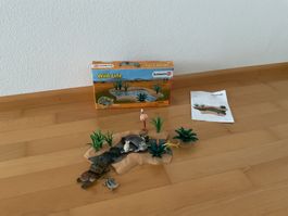 Schleich Wild Life-Wasserstelle mit 11 Tieren (4 Schleich)