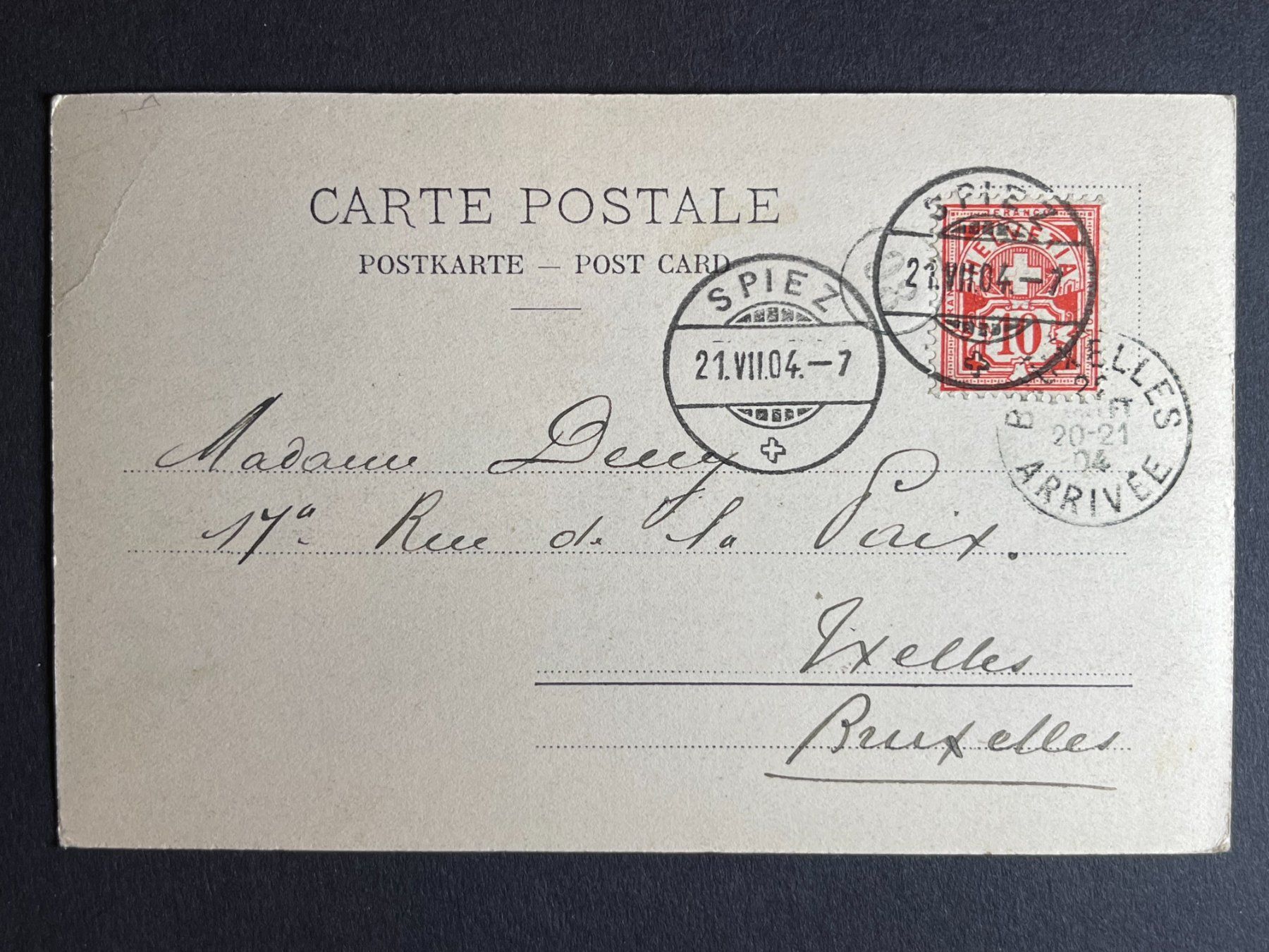Ansichtskarten: Spiez am Thunersee - 1904 - Stempel !!! – Gebraucht aus Steg VS von _vinci_ 1
