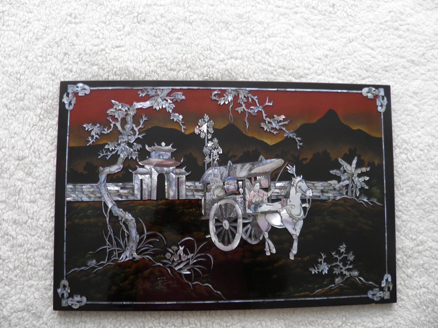 Poster & Bilder: Asiatisches Lackbild mit Perlmutt – Gebraucht aus Triesen FL von Trigon