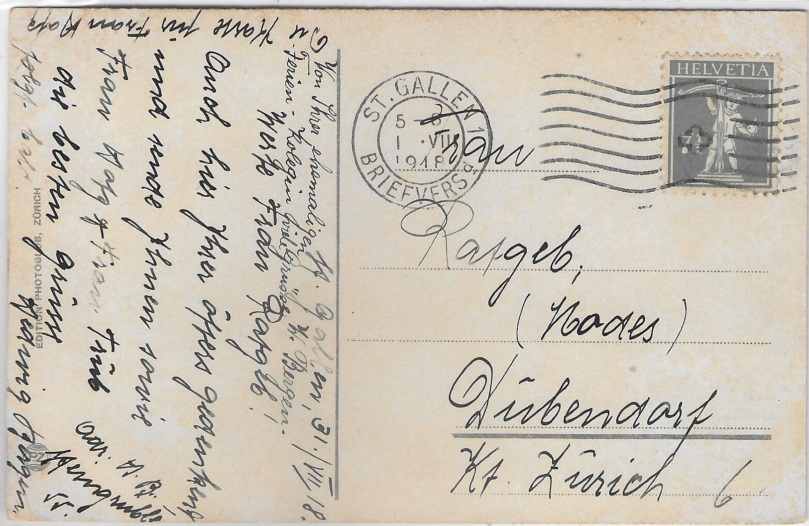 Cartes postales: St. Gallen - Scheffelstein mit Säntis - Litho – D'occasion à Ettingen par Kartenplanet 1