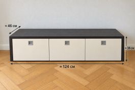 TV Board schwarz weiss 124x46x38 cm guter Zustand