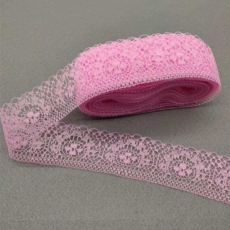 Stoffe: SPITZENBAND ROSA - SPITZE - 18 METER - SHABBY CHIC – Neu und originalverpackt aus Kriens von swissgadget 1