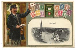 Amriswil (TG) Briefbote - Passepartout-Präge-Litho - 1910