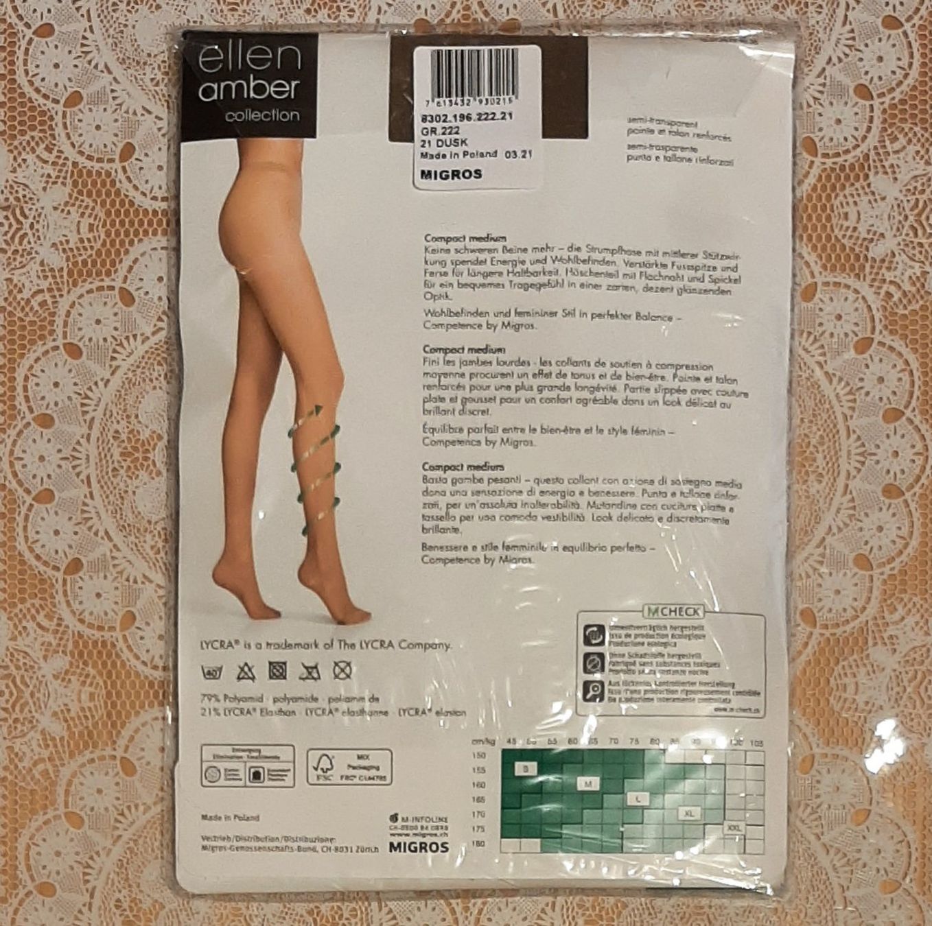 Ellen Amber Calze & Collant: Ellen Amber Compact Medium Strumpfhose 40den Gr.M Dusk – Nuovo e nell'imballaggio originale da Amriswil venduto da Celini3 1