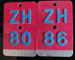Velonummern ZH 80 und 86