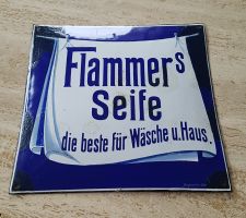Emailschild " FLAMMER'S SEIFE " sehr alt