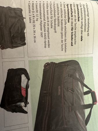 Reisetasche mit Rollen schwarz Polyester 70x36x36cm gut erha