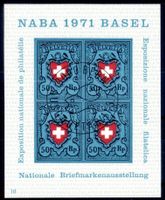 1971 NABA BASEL BLOCK GESTEMPELT AM AUSGABETAG - L438