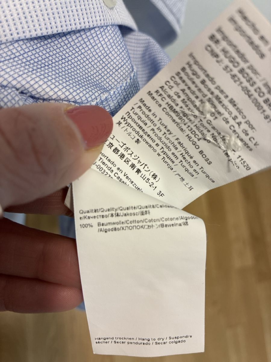 Blusen: Hugo Boss Hemd, hellblau/weiss, Gr. 38, Baumwolle – Gebraucht aus Killwangen von Fefy 3