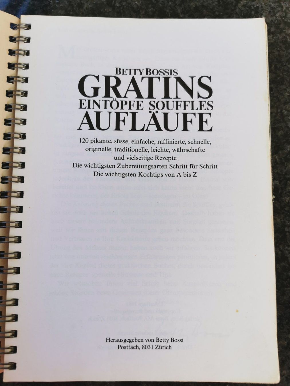 Libri: Betty Bossi; Gratins Eintöpfe Aufläufe – Usato da Boniswil venduto da Totomat-Lady2 1