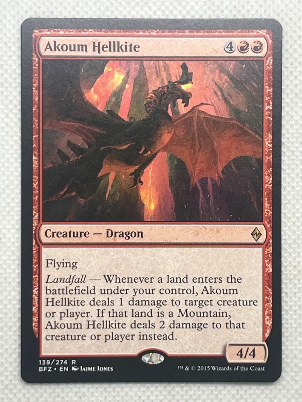 Magic The Gathering Carte collezionabili: MTG Akoum Hellkite BFZ 139 Rare – Usato da Hinterkappelen venduto da Kim1992