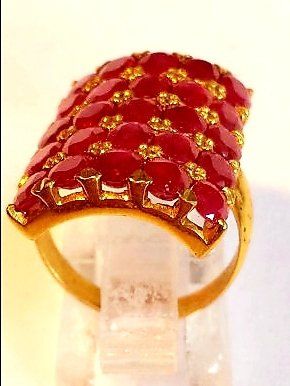 Ringe: Rubin Ring in vergoldetem Silber – Neu (gemäss Beschreibung) aus Zürich von adriben 7
