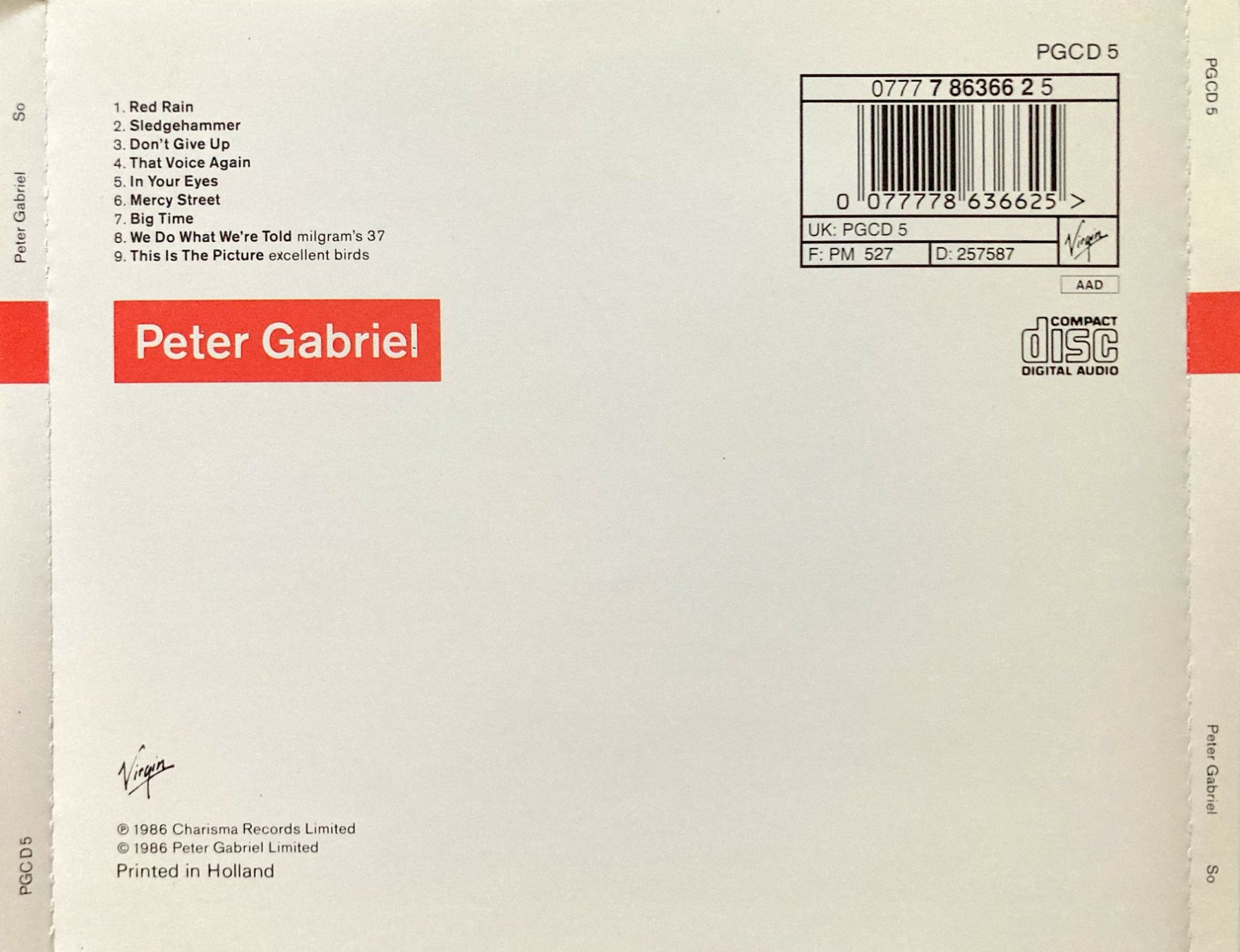 CDs: GENESIS / PETER GABRIEL - SO – Gebraucht aus Bottens von hotter-than-hell 1