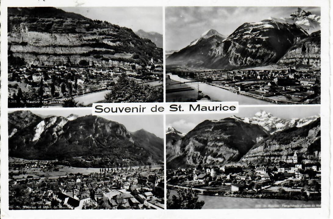 Cartes postales: Souvenir de St. Maurice  1954 – D'occasion à Hochdorf par Ziegel-16