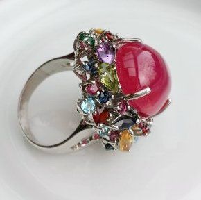Anelli: Ring mit Edelsteinen Damen Silber Grösse 59 neu – Nuovo (secondo la descrizione) da Zürich venduto da Bieter04 2