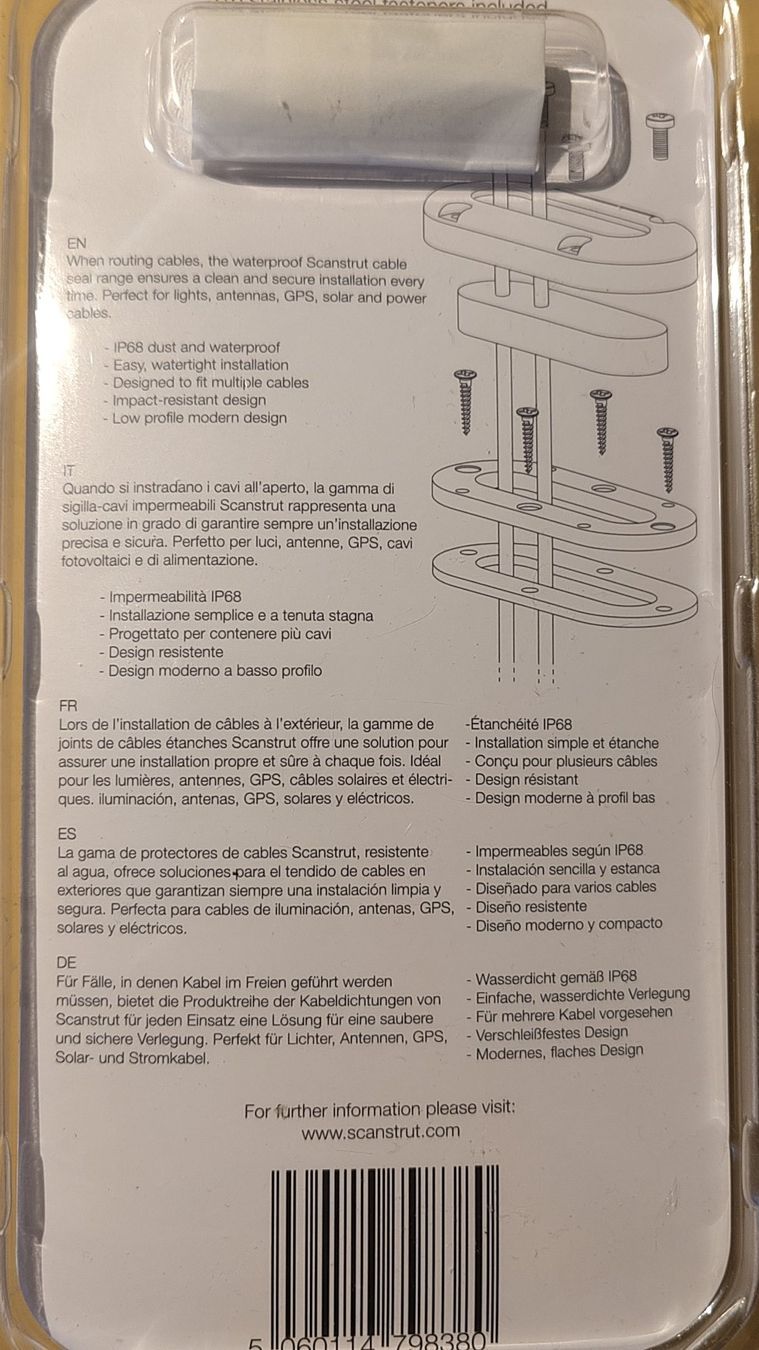 Cavi: Scanstrut DS-MULTI-P-BLK K​abeldurchführung – Nuovo e nell'imballaggio originale da Mägenwil venduto da Ricoha 2